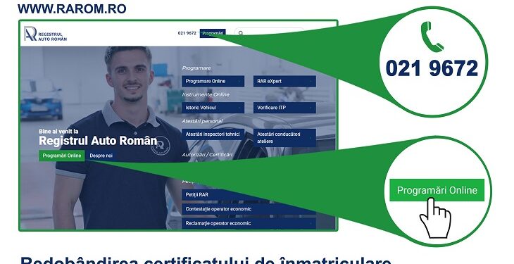 Redobândirea certificatului de înmatriculare, duplicatul și înlocuirea Cărții de Identitate a vehiculului se pot face la RAR doar cu programare