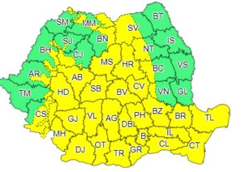 Două coduri galbene emise de ANM