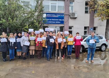 Protest spontan declansat astazi de angajatii DSP Brăila