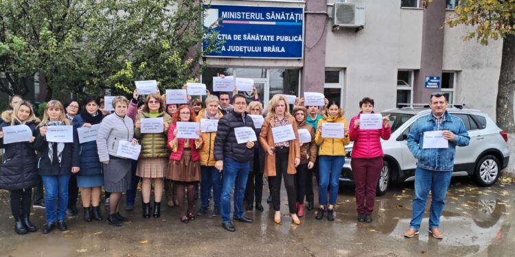 Protest spontan declansat astazi de angajatii DSP Brăila