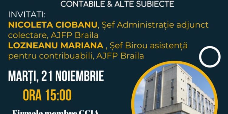 Seminar pe teme de fiscalitate la Camera de Comerț, Industrie și Agricultură Brăila