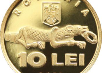Monedă de aur cu tema Istoria aurului – Diadema princiară de la Bunești-Averești, lansată în circuitul numismatic