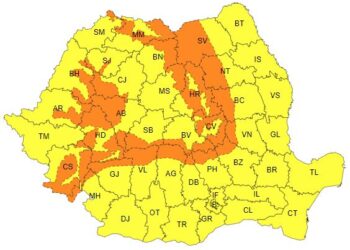 Cod galben de vânt în perioada 22 decembrie, ora 12 – 24 decembrie, ora 10