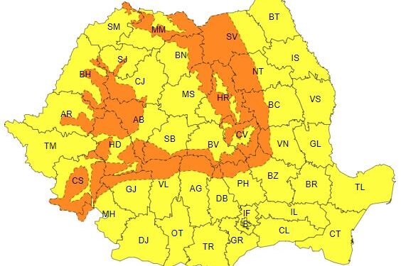 Cod galben de vânt în perioada 22 decembrie, ora 12 – 24 decembrie, ora 10