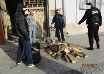Amendați de Poliția Locală Brăila pentru că au spart lemne și au stricat granitul de pe domeniul public