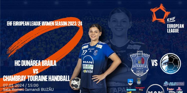Duminică, 7 ianuarie, HC Dunărea joacă primul meci din grupele EHF European League, la Buzău, cu Chambray Touraine Handball