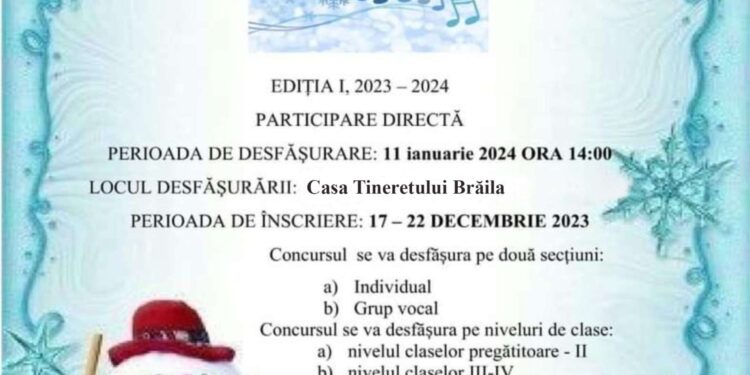 Prima ediție a Concursului Județean Iarna pe portativ