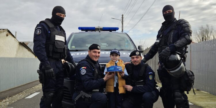 Surpriza făcută de jandarmii brăileni unui copil de 7 ani