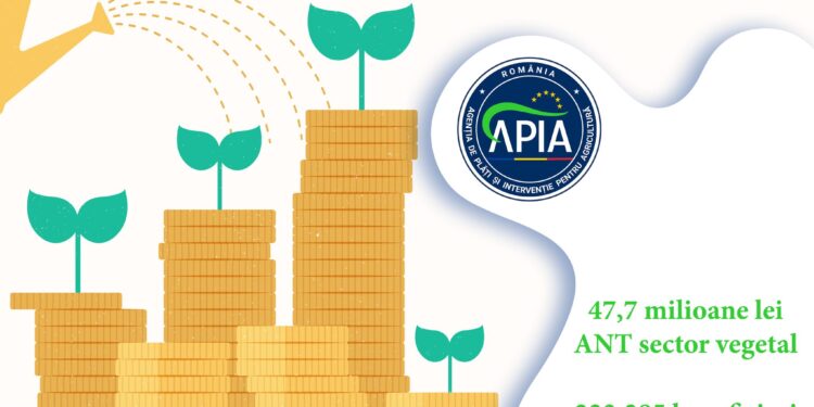 APIA a autorizat la plată peste 47,7 milioane lei pentru Ajutoarele Naționale Tranzitorii (ANT) – sector vegetal – Campania 2023