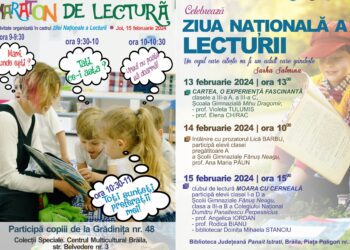 Biblioteca Județeană Panait Istrati Brăila organizează o serie de activități prilejuite de Ziua Națională a Lecturii