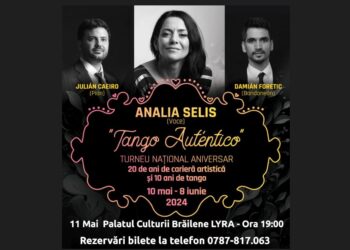 Analia Selis, în turneul național „TANGO AUTÉNTICO”, ajunge la Brăila pe 11 mai