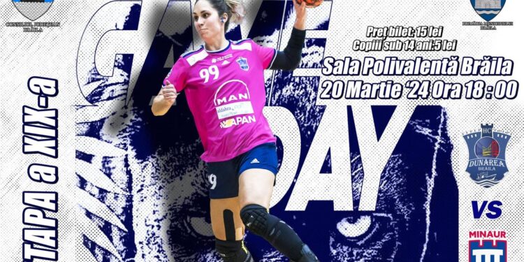 HC Dunărea Brăila joacă miercuri, 20 martie, de la ora 18, meciul restanță din etapa a 19-a, cu Minaur Baia Mare