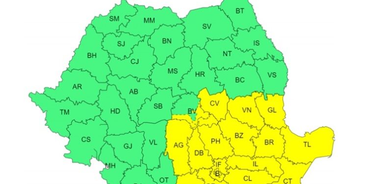 Cod galben de instabilitate atmosferică temporar accentuată