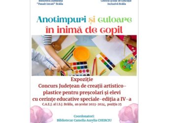Concursul Județean de Arte vizuale ”Anotimpuri și culoare în inimă de copil” – ediția a IV-a la Biblioteca Județeană ”Panait Istrati” Brăila