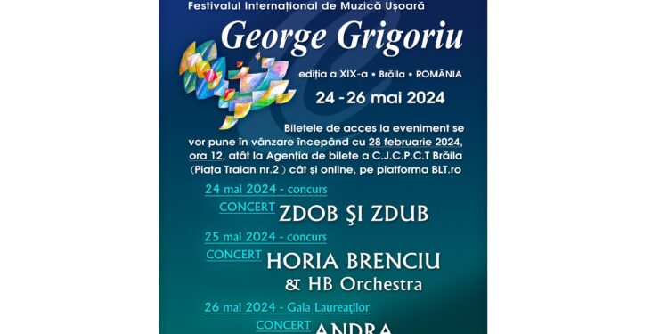 Au fost anunțați cei 24 de concurenți de la ediția a XIX-a a Festivalului Internațional de Muzică Ușoară „George Grigoriu”