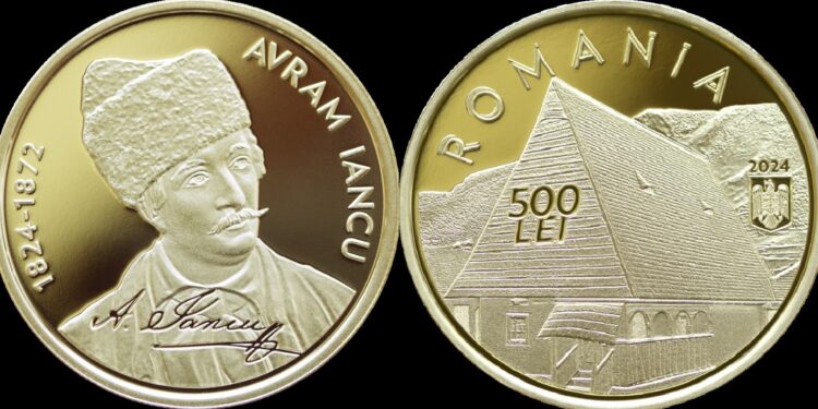 BNR lansează în circuitul numismatic monede din aur, argint și din tombac cuprat, cu tema ”200 de ani de la nașterea lui Avram Iancu”