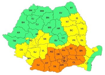 ANM a emis o avertizare meteo cod portocaliu de caniculă