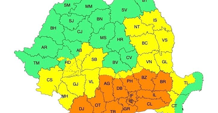 ANM a emis o avertizare meteo cod portocaliu de caniculă