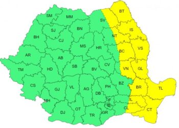Cod galben de intensificări ale vântului până marți seara