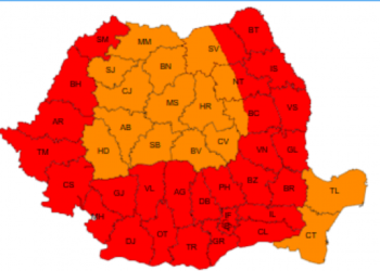 Meteorologii au emis avertizare Cod Roșu de caniculă pentru sâmbătă și duminică