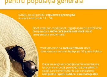 Recomandări pentru perioada codurilor portocaliu și roșu de caniculă