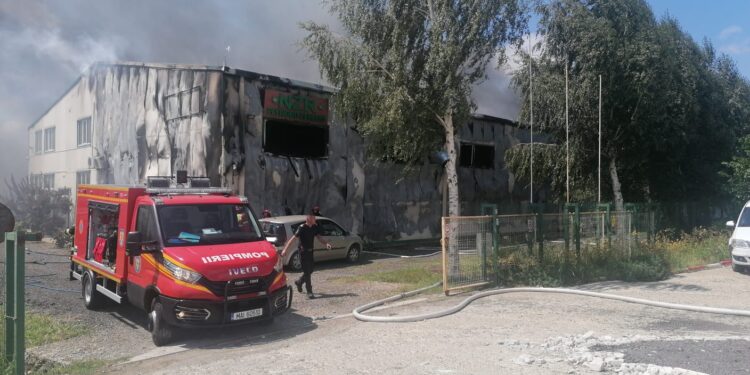 Bărbat găsit carbonizat în urma unui incendiu produs la o fabrică de prelucrare a furnirului, în extravilanul localității Siliștea