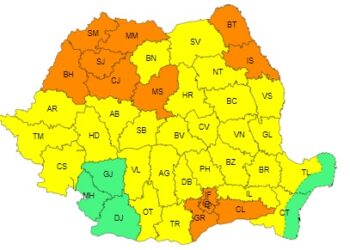 Brăila rămâne sub avertizare cod galben de caniculă, disconfort termic ridicat