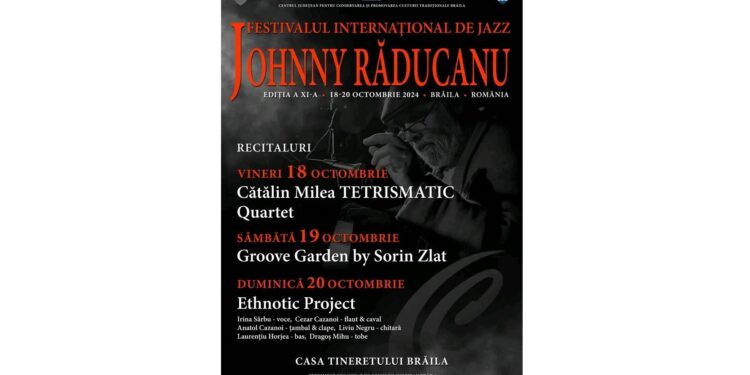 În perioada 18-20 octombrie are loc Festivalul Internațional de Jazz Johnny Răducanu, ediția 2024