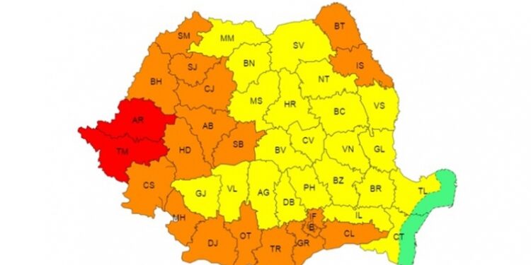 Județul Brăila rămâne sub avertizare cod galben de caniculă și în zilele de luni și marți