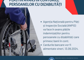 Plăți în avans în conturile persoanelor cu dizabilități