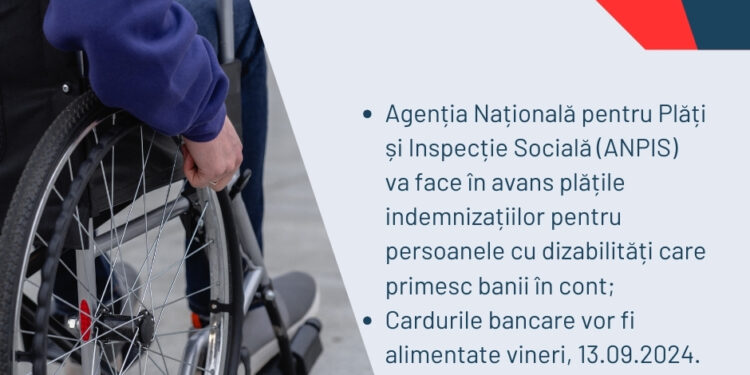 Plăți în avans în conturile persoanelor cu dizabilități
