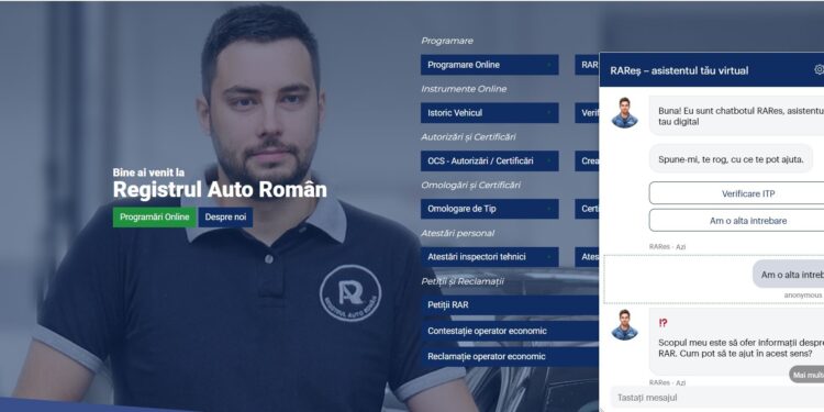 Chatbotul RAReș răspunde la întrebările puse pe site-ul Registrului Auto Român