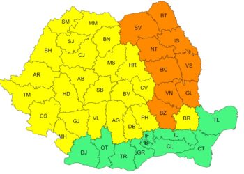 Instabilitate atmosferică, averse însemnate cantitativ până sâmbătă, 14 septembrie, la ora 18