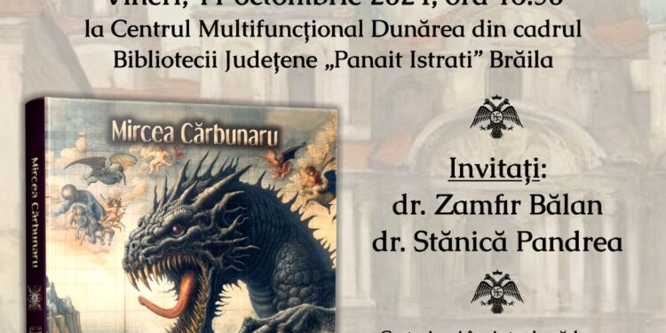 Biblioteca Județeană ,,Panait Istrati” Brăila va găzdui lansarea cărții „Leviathanul Vineţiu”, de Mircea Cărbunaru