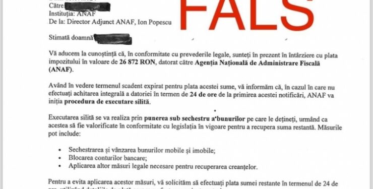 Emailuri false în numele ANAF