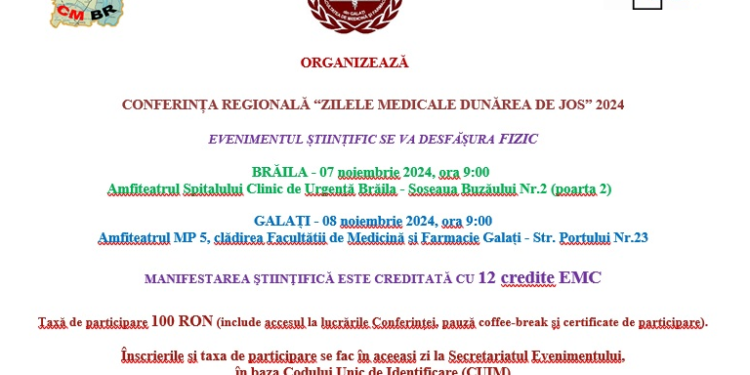 „Zilele Medicale de la Dunărea de Jos” Galați – Brăila