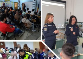 Activități informative desfășurate de polițiști cu elevi de la Școala Fănuș Neagu