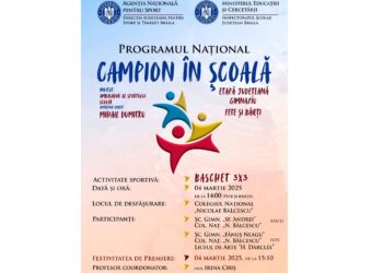 etapa județeană a Programului Național „Campion în Școală” la baschet 3x3 fete şi băieţi, gimnaziu