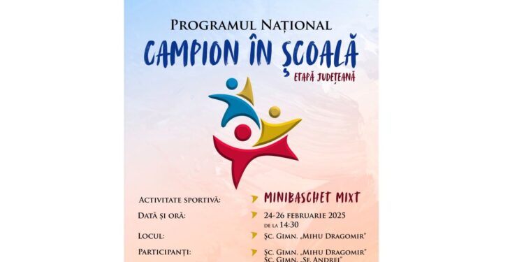 Prima competiție sportivă care se va desfăşura la Brăila în cadrul Programului Național „Campion în Școală”