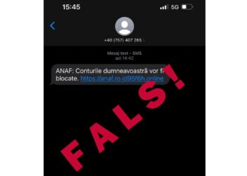 ANAF avertizează cu privire la mesaje SMS false