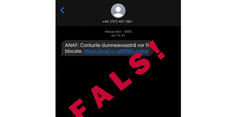 ANAF avertizează cu privire la mesaje SMS false
