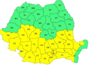 Cod galben de caniculă în perioada 24 iunie, ora 10 – 25 iunie, ora 10