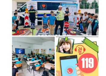 Polițiști brăileni alături de elevii Școlii Gimnaziale Ion Băncilă