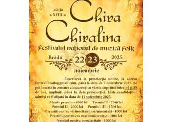 Au început înscrierile pentru a XVIII-a ediție a Festivalului Național de Muzică Folk ”Chira Chiralina”