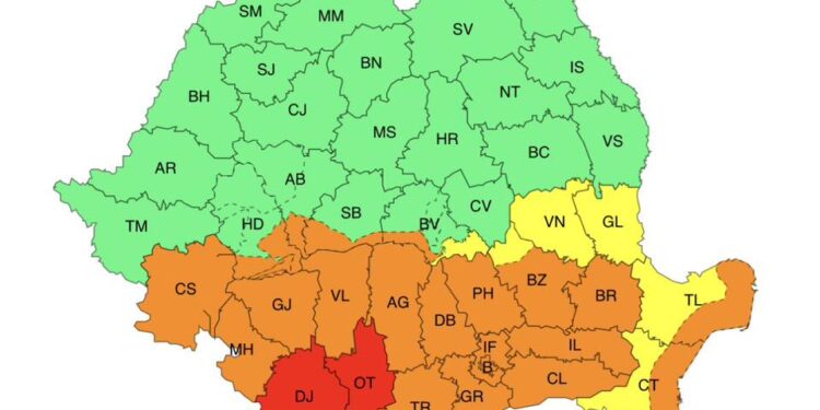 Măsuri luate la nivelul județului Brăila privind atenționarea meteorologică COD PORTOCALIU în intervalul 02 octombrie, ora 20.00 – 03 octombrie, ora 23.00