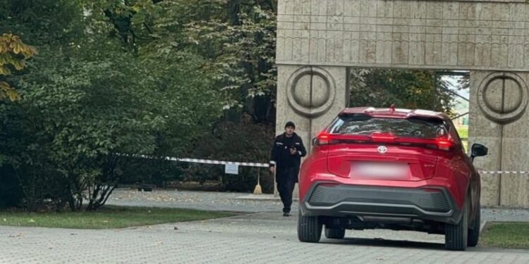 pătruns cu mașina în apropierea Porții Sărutului din Târgu Jiu