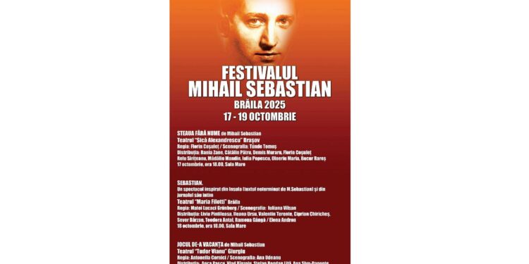În perioada 17-19 octombrie, Teatrul Maria Filotti găzduiește o nouă ediție a Festivalului Mihail Sebastian