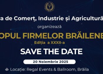 Topul Firmelor Brăilene 2025 – Gala excelenței în afaceri, pe 20 noiembrie, la Regal Events & Ballroom