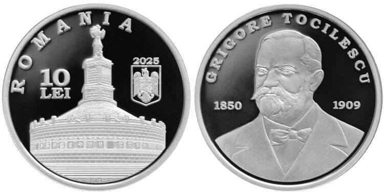 Lansarea în circuitul numismatic a unei monede din argint cu tema 175 de ani de la nașterea lui Grigore Tocilescu