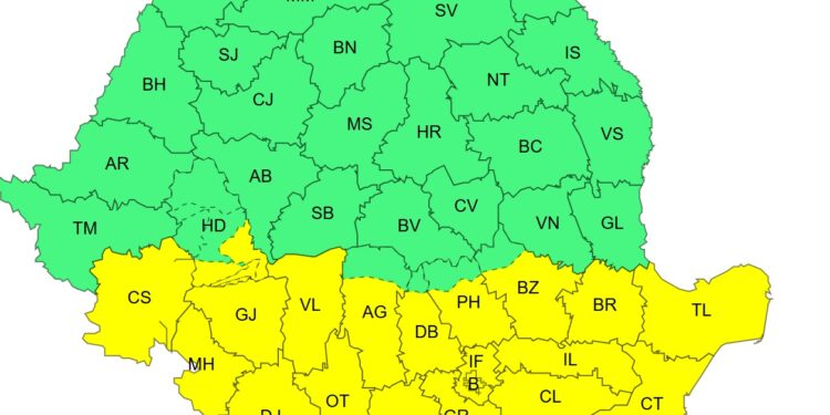 Cod galben de intensificări ale vântului